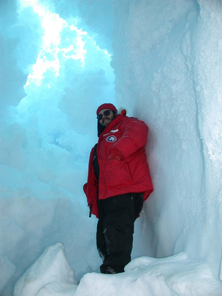 Navigable ice cave at the Erebus glacier ice tongue